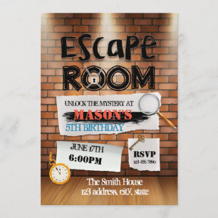 convite para Escape Room