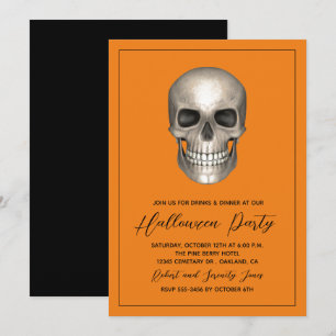 Convite para Esqueleto de Festa de Halloween
