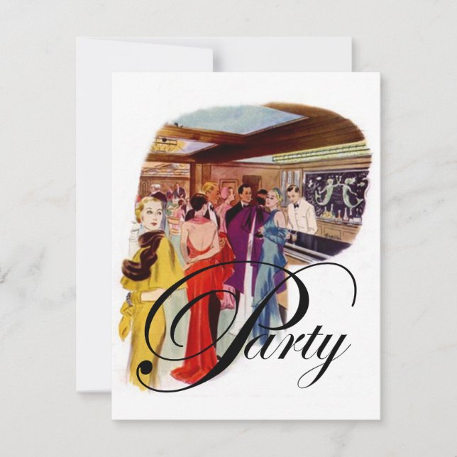 Convite para estilo de moda de Deco de arte do Par (Frente)