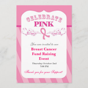 Convite para Evento de Cancer da Fita Rosa