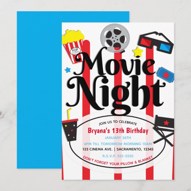Convite para Evento de Festa de Aniversário de Fil (Frente/Verso)