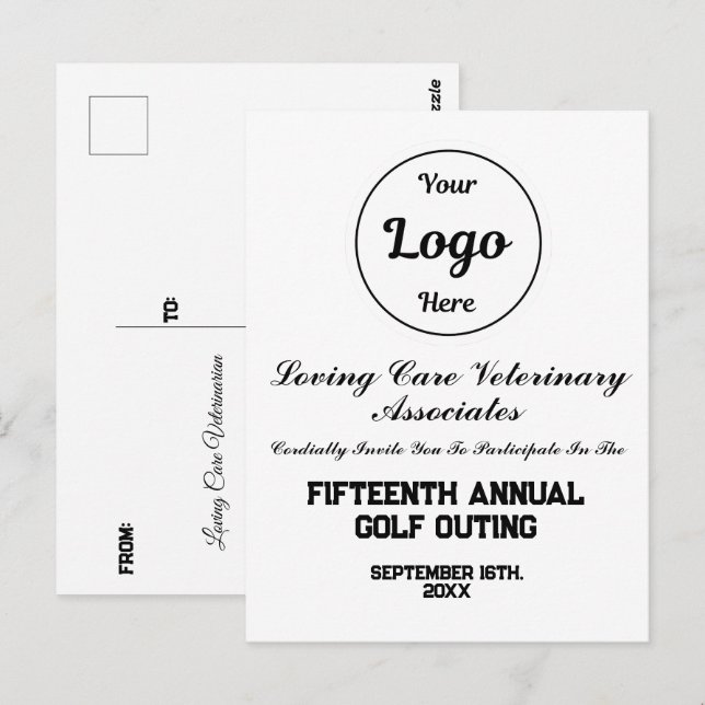 Convite para Evento de Golfe Corporativo com Logot (Frente/Verso)