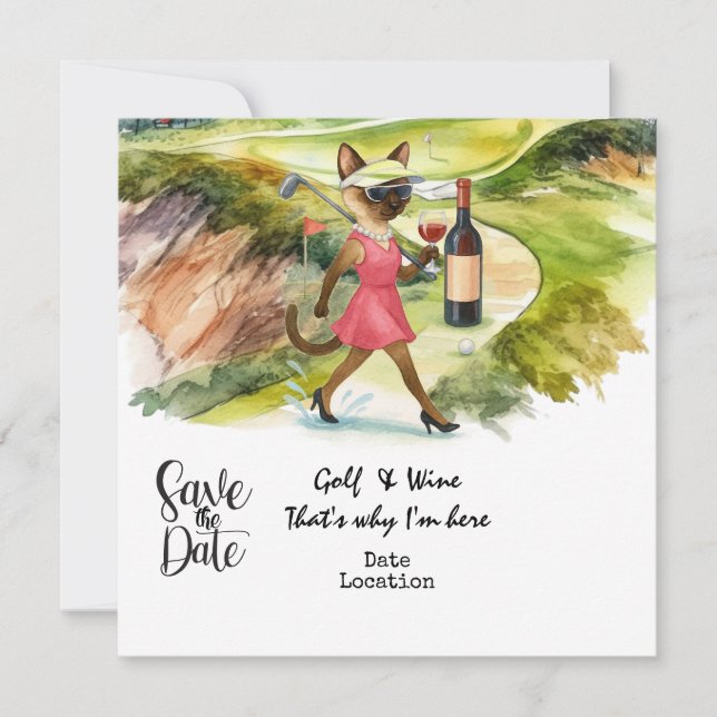 Convite para evento de Provando de vinho de Golf (Frente)