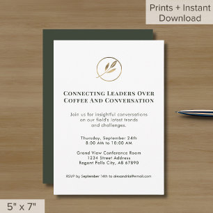 Convite para evento de rede Elegante com logotipo