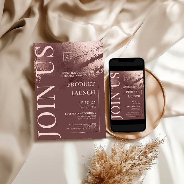 convite para evento especial de negócios de na mod (Stylish bronze business special event einvite)