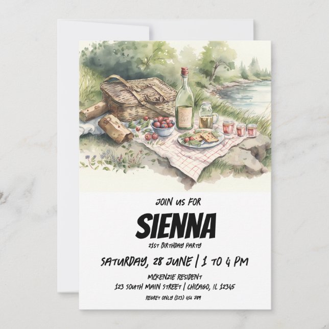 Convite para exibição no lago Picnic de Verão (Frente)
