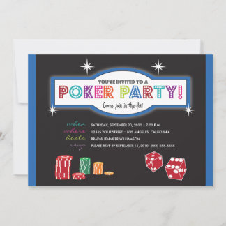 Convite para Extravaganza do Partido Poker (azul/p