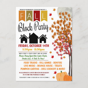 Convite para Fall Neighhood Block Party