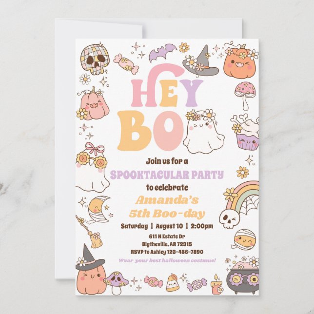 Convite para fantasmas de Spooky Halloween (Frente)