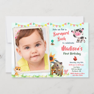Convite para Fazenda de aniversário de foto Convi