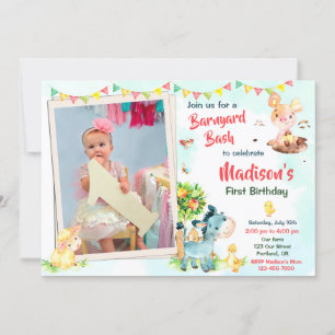 Convite para Fazenda de aniversário de foto Convit
