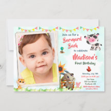 Convite para Fazenda de aniversário de foto Convit