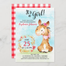 Convite para Fazenda de Chá de fraldas de Cavalo d