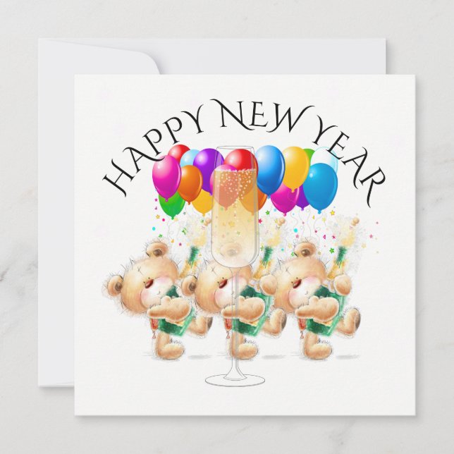 Convite para feliz ano novo/Celebração (Frente)