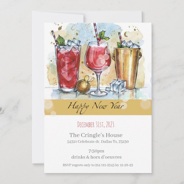 Convite para felizes anos novos (Frente)