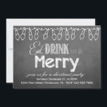 Convite para Feriado de Chalkboard<br><div class="desc">Convite de festa de férias com uma aparência de quadro. Basta adicionar os detalhes da sua festa! Procure os produtos coordenadores que acompanham o convite.</div>