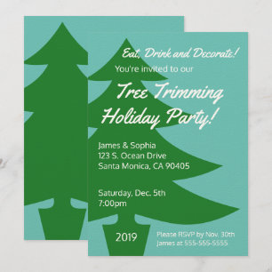 Convite para Feriado de Trimagem de Árvore Retroa