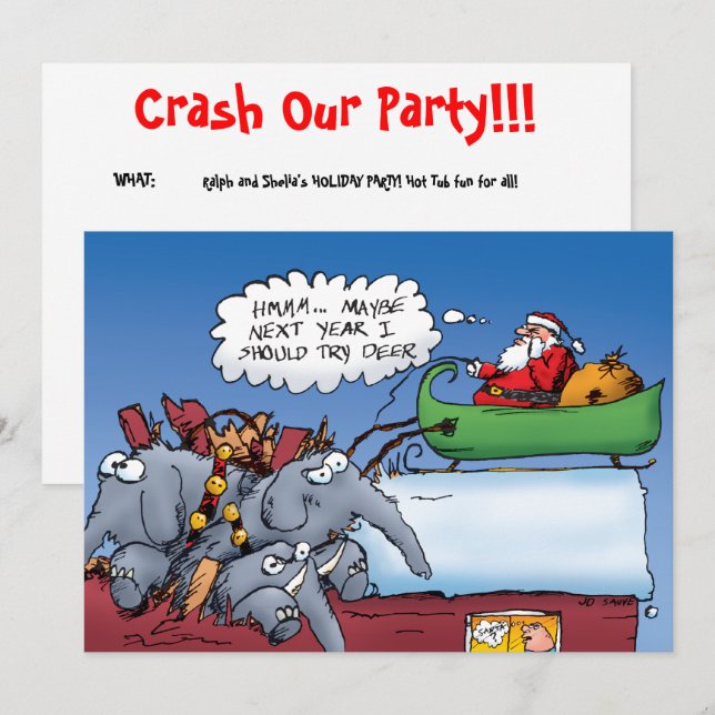 Convite para Feriados de Papais noeis (Frente/Verso)