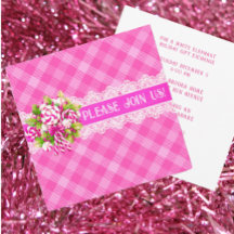 Convite para Feriados Planos Rosa Púrpura, de Algo