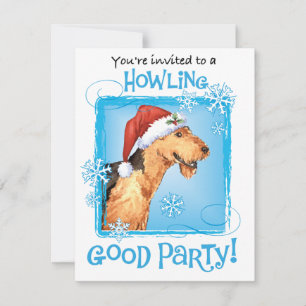 Convite para Férias Airedale de Natal