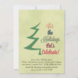 Convite para Férias de Árvore de Natal em Aquarela