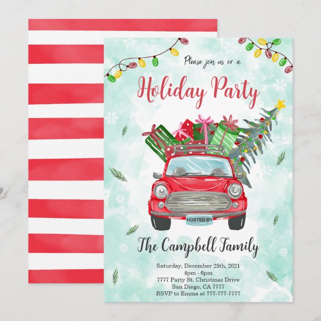 Convite para Férias de Natal (Frente/Verso)