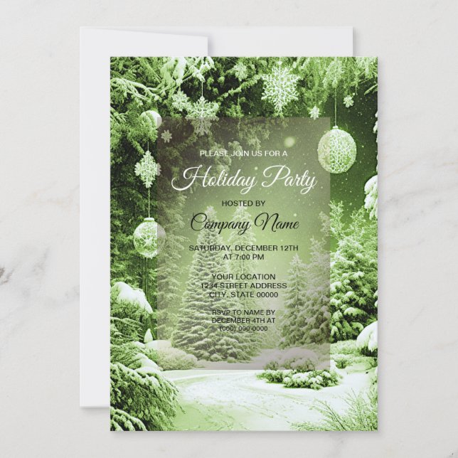 Convite para Férias de Natal das Árvores Verdes (Frente)