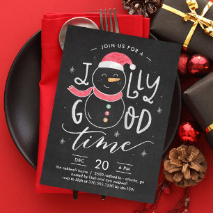 Convite para Férias de Natal Jolly Snowman