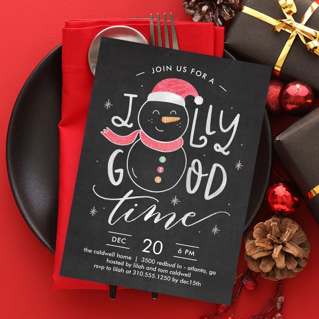 Convite para Férias de Natal Jolly Snowman (Criador carregado)
