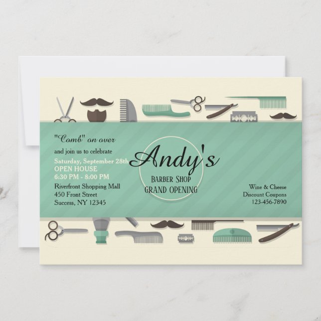 Convite para Ferramentas de Barber (Frente)