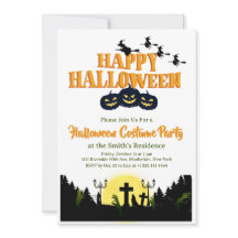 Convite para Festa à Fantasia de Halloween Assusta