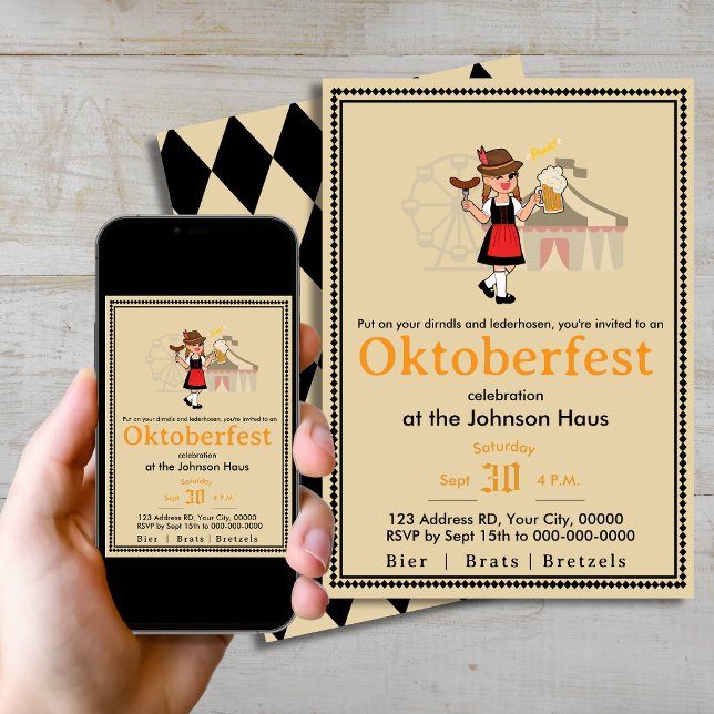 Convite para Festa Alemã de Outono do Oktoberfest (Criador carregado)