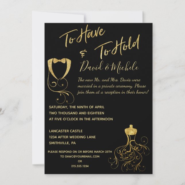 Convite para Festa Após/Depois do Casamento (Frente)