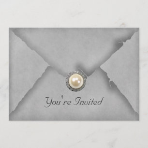 Convite para Festa Cinza Joias e Renda