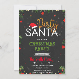 Convite para festa com tema Dirty Santa