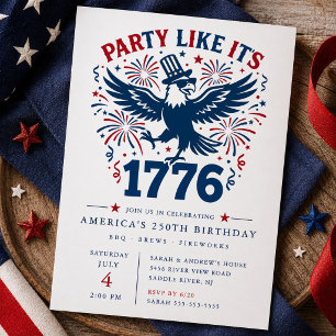 Convite para Festa como se fosse 1776