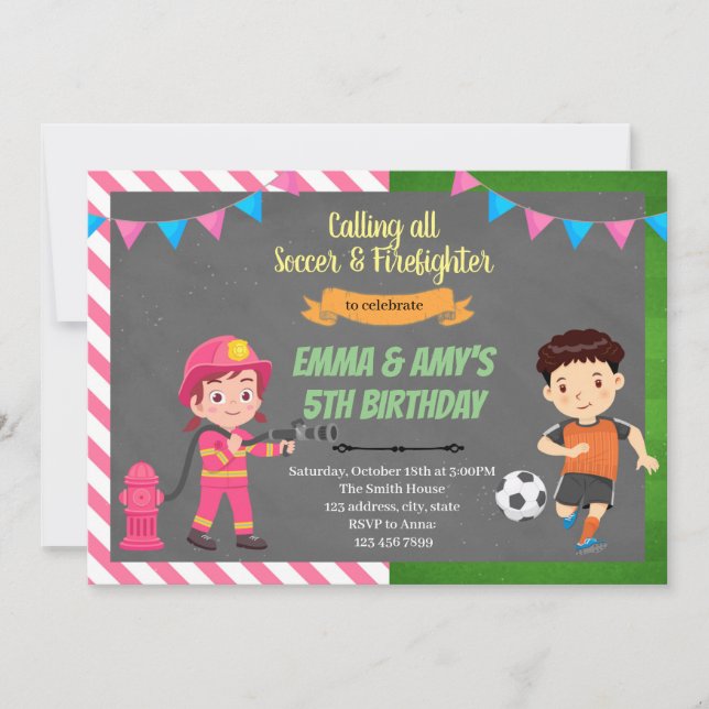 Convite para festa conjunta de futebol e bombeiros (Frente)
