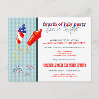 Convite para Festa/Cookout no verão 4 de julho:2