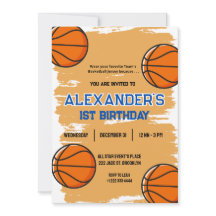 Convite para Festa de 1º Aniversário de Basquete F