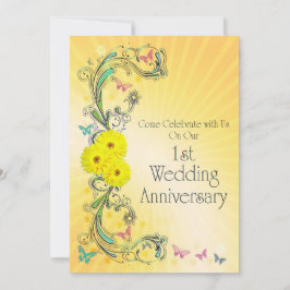 Convite para Festa de 1º Aniversário de Casamento