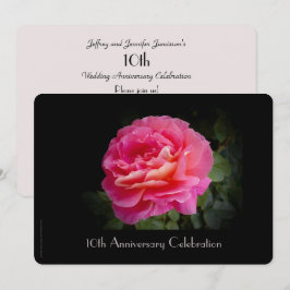 Convite para Festa de 10º Aniversário Rosa Rosa Ún