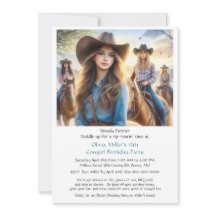 Convite para festa de 15 anos de Cowgirl Western