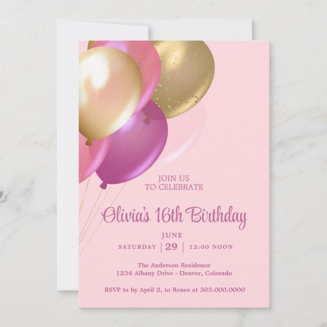 Convite para festa de 16 anos (Frente)