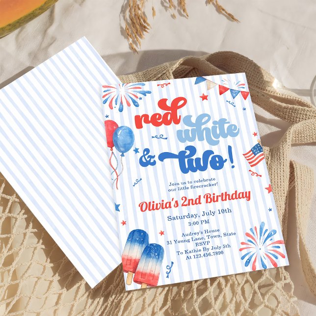 Convite para Festa de 2º Aniversário - 4 de Julho (Criador carregado)