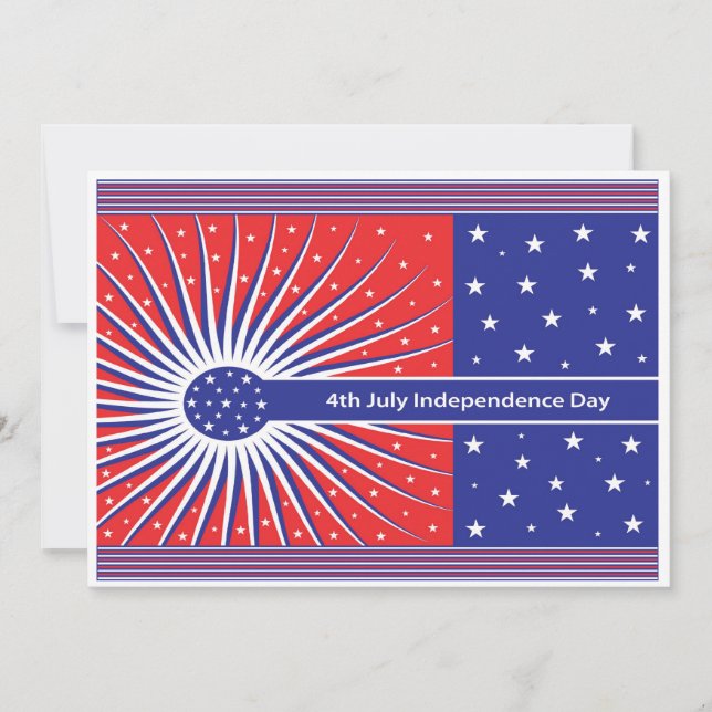Convite para Festa de 4 de Julho 7x5 (Frente)