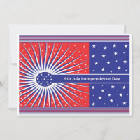 Convite para Festa de 4 de Julho 7x5