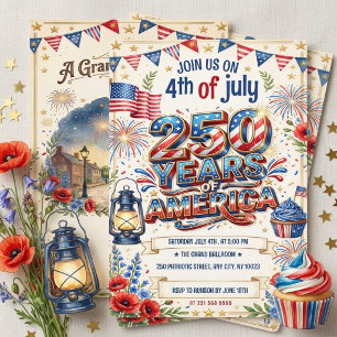 Convite para Festa de 4 de Julho dos 250 Anos da A