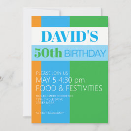 Convite para festa de 50 anos do homem