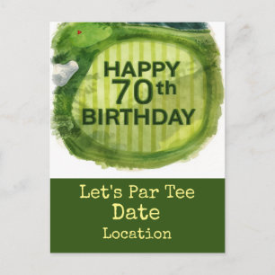 Convite para festa de 70 anos de golfe Par Tee