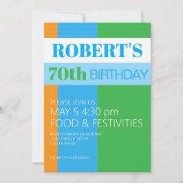 Convite para festa de 70 anos do homem